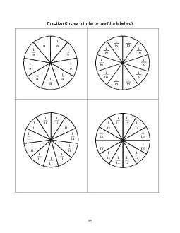 54 Fraction Circles (ninths to twelfths labelled)