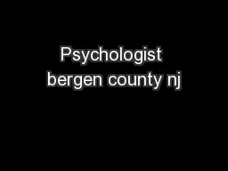 Psychologist bergen county nj