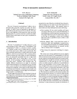 Whatisintransitivenoninterference?A.W.RoscoeOxfordUniversityComputingL