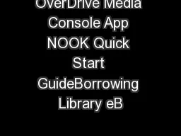 OverDrive Media Console App NOOK Quick Start GuideBorrowing Library eB