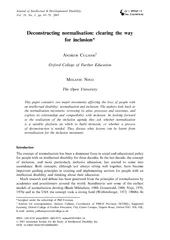 Deconstructingnormalisation:clearingthewayforinclusionOxfordCollegeofF