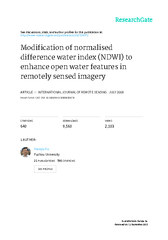 Modificationofnormaliseddifferencewaterindex(NDWI)toenhanceopenwaterfe