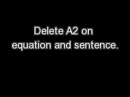 Delete A2 on equation and sentence.
