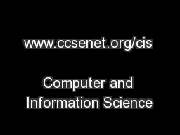 www.ccsenet.org/cis                   Computer and Information Science