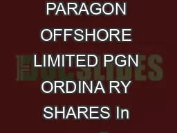 BASIS ALLOCATION FOR NOBLE CORPORATION PL C NE ORDINARY SHAR ES AND PARAGON OFFSHORE LIMITED