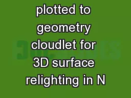 Point pass plotted to geometry cloudlet for 3D surface relighting in N