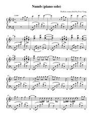 Numb (piano solo)TheKen; transcribed by Peter Yangmp =110	