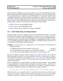 AppliedLogicLecture23:UnsolvableProblemsinLogicCS4860Spring2009Tuesday
