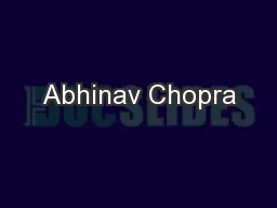 Abhinav Chopra