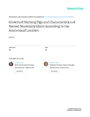 Growth of Nursing Pigs and Characteristics of Nursed MammaryGland Acco