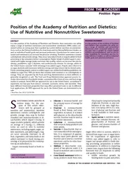 PositionoftheAcademyofNutritionandDietetics:UseofNutritiveandNonnutrit