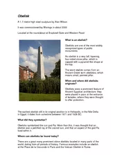 Obelisk  A 1.7 metre-high steel sculpture by Alan Wilson cknell Gate a