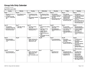 Group Info Only Calendar