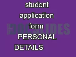 International student application form  PERSONAL DETAILS                        