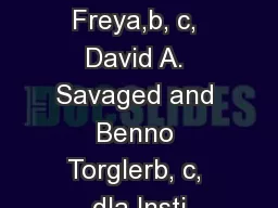 Bruno S. Freya,b, c, David A. Savaged and Benno Torglerb, c, d!a Insti