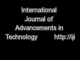 International Journal of Advancements in Technology         http://iji