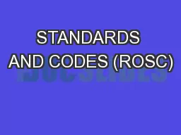STANDARDS AND CODES (ROSC)