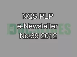 NQS PLP e-Newsletter No.39 2012