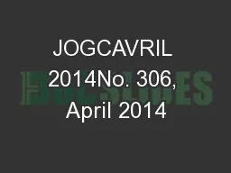 JOGCAVRIL 2014No. 306, April 2014
