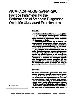 AIUM Practice Guideline for the Performance of Obstetric Ultrasound
..