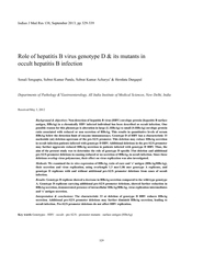 Role of hepatitis B virus genotype D & its mutants in