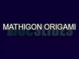 MATHIGON ORIGAMI