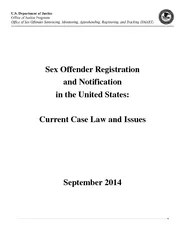 Sex Offender RegistrationCurrent Case Law and Issues