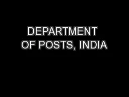 DEPARTMENT OF POSTS, INDIA