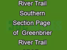 Greenbrier River Trail Southern Section Page  of  Greenbrier River Trail Middle 
