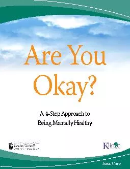 Are You Okay?A 4-Step Approach to Being Mentally Healthy
