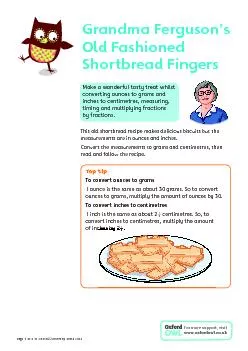 Grandma Ferguson’sOld Fashioned Shortbread FingersMeasure out ing
