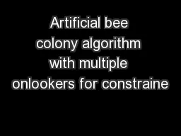 Artificial bee colony algorithm with multiple onlookers for constraine