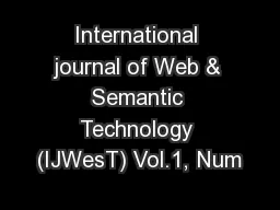 International journal of Web & Semantic Technology (IJWesT) Vol.1, Num
