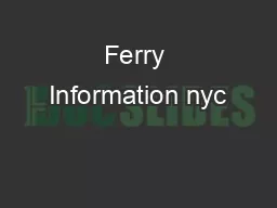 Ferry Information nyc