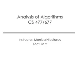 Analysis of Algorithms
