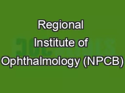 Regional Institute of Ophthalmology (NPCB)