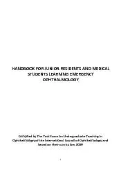 HANDBOOK FOR JUNIOR RESIDENTS AND MEDICAL STUDENTS LEARNING EMERGENCY