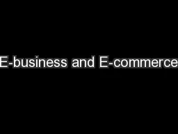 E-business and E-commerce