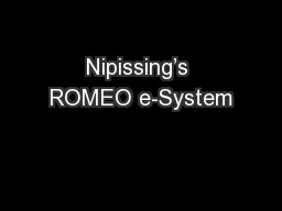 Nipissing’s ROMEO e-System