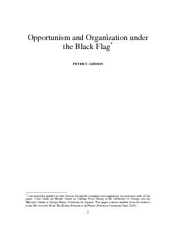 Opportunism and Organization under the Black FlagPETER T. LEESON