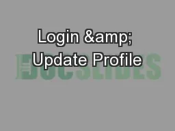 Login & Update Profile