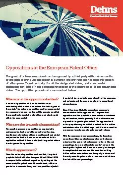 Oppositions at the European Patent Office