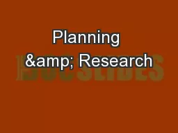 Planning & Research