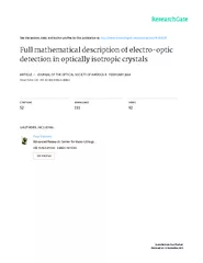 Fullmathematicaldescriptionofelectro-opticdetectioninopticallyisotropi