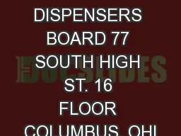 OHIO OPTICAL DISPENSERS BOARD 77 SOUTH HIGH ST. 16 FLOOR COLUMBUS, OHI
