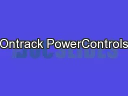 Ontrack PowerControls