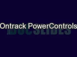 Ontrack PowerControls