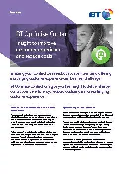 BT Optimise ContactInsight to improve customer experience and reduce c