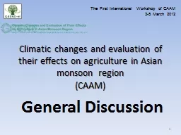 Climatic changes and evaluation of their effects on agricul