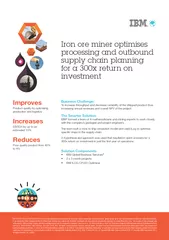 Iron ore miner optimises processing and outbound for a 300x return on